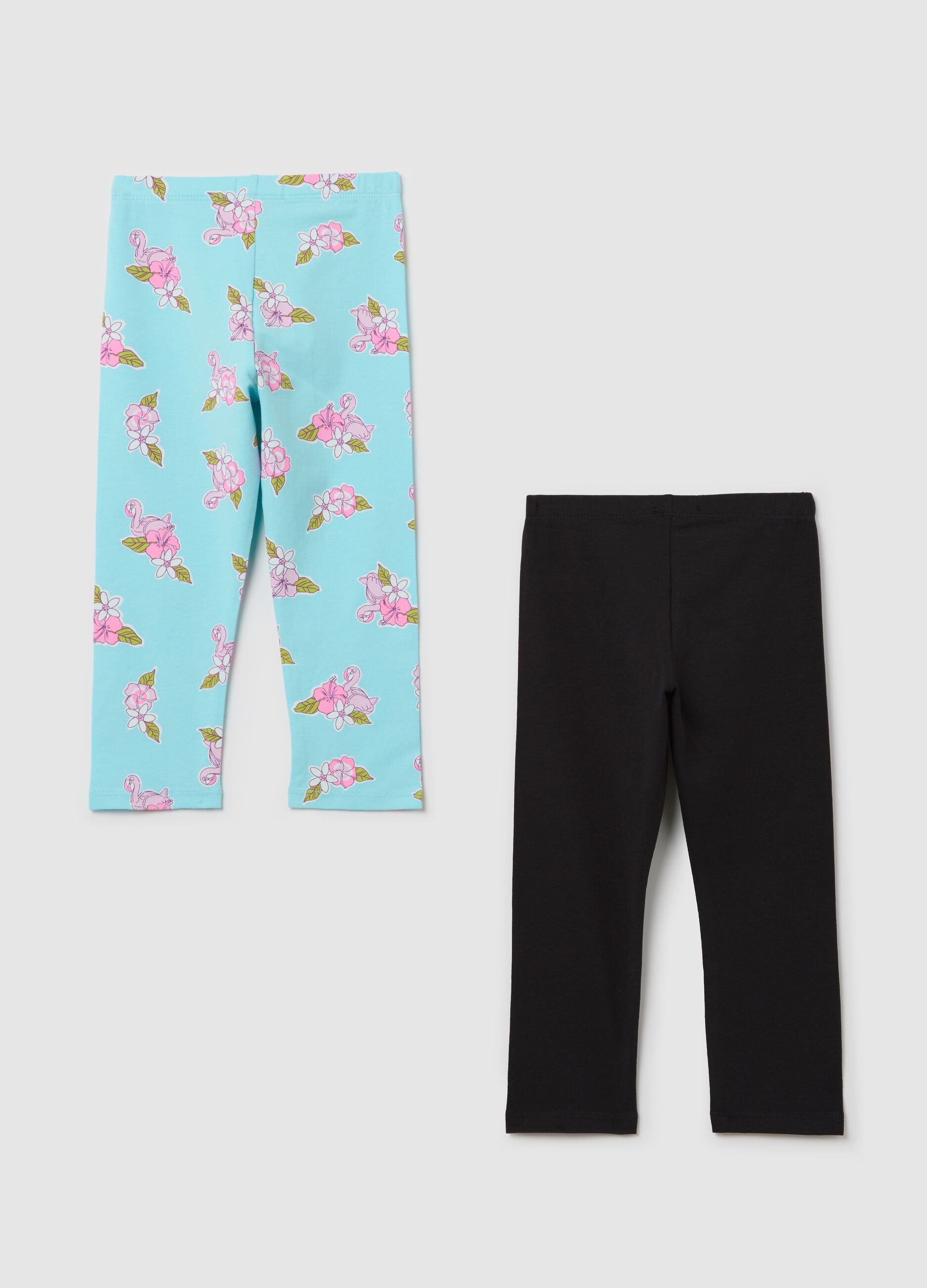 Two-pack stretch cotton leggings
