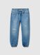 Boy's blue regular fit pure cotton jog denim_3