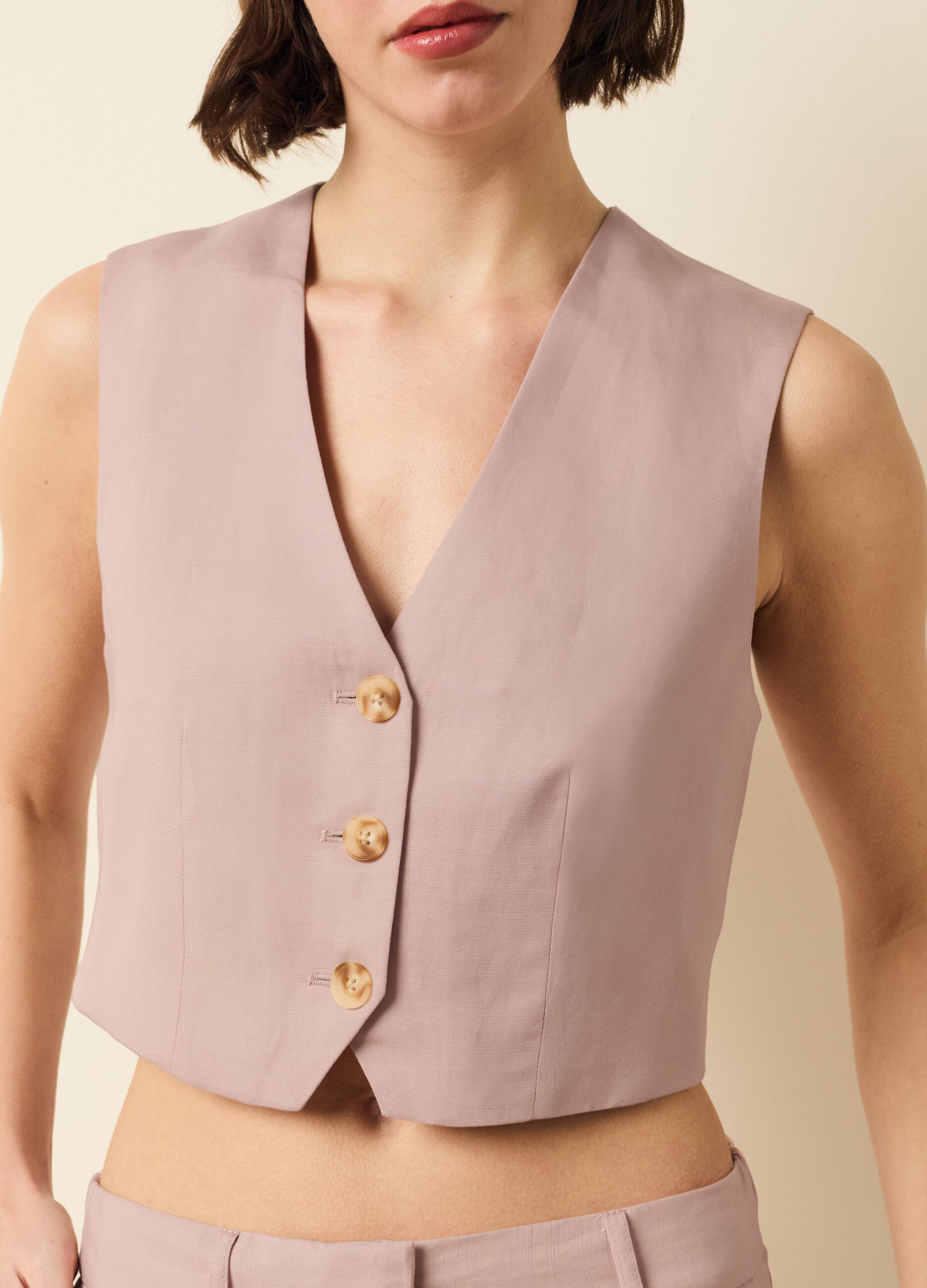Gilet in Lyocell e lino