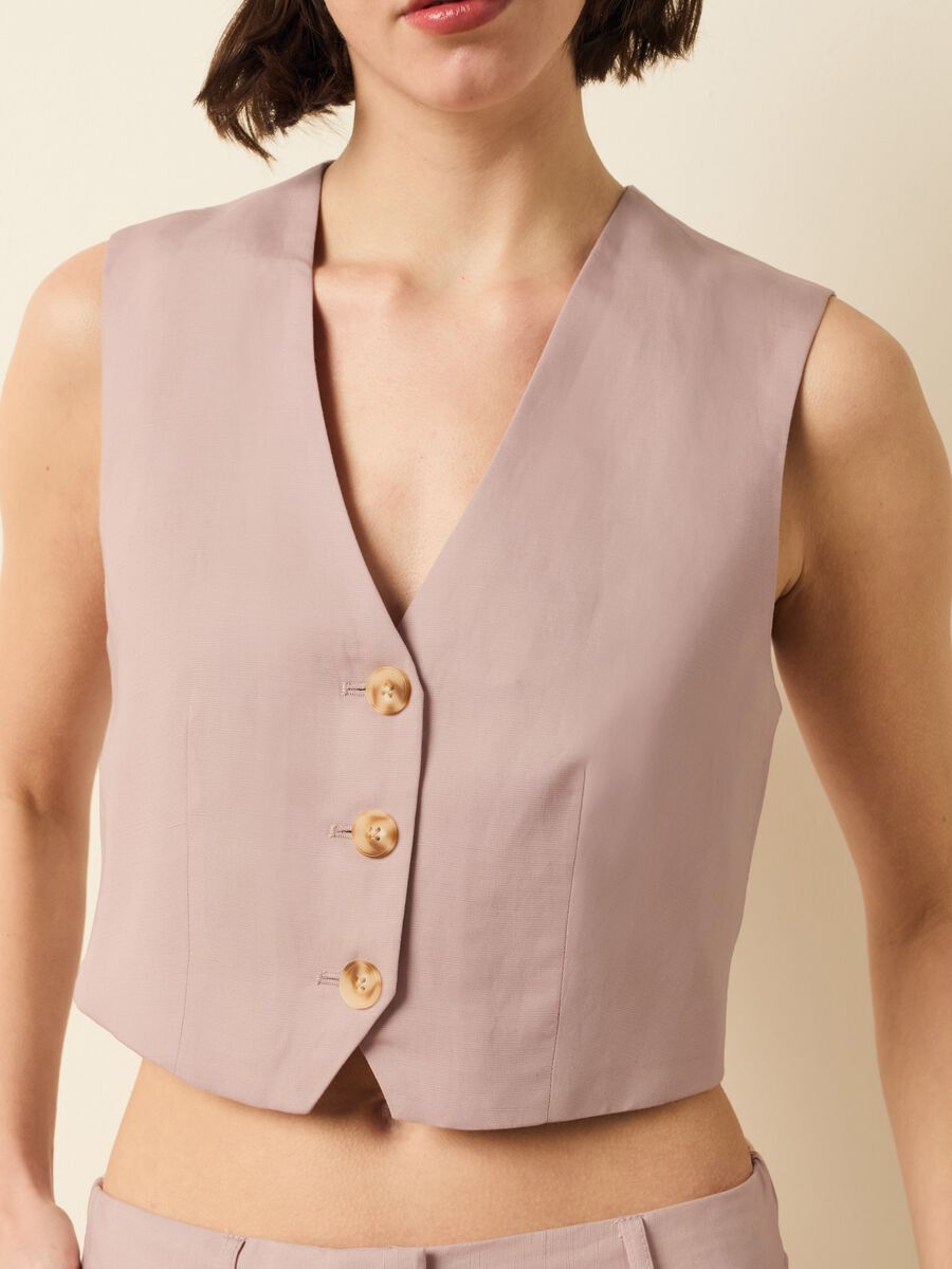 Gilet in Lyocell and linen_2