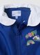 Blue girls&rsquo; school apron with rainbow embroidery_2