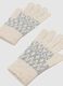Beige gloves with grey geometric pattern_1
