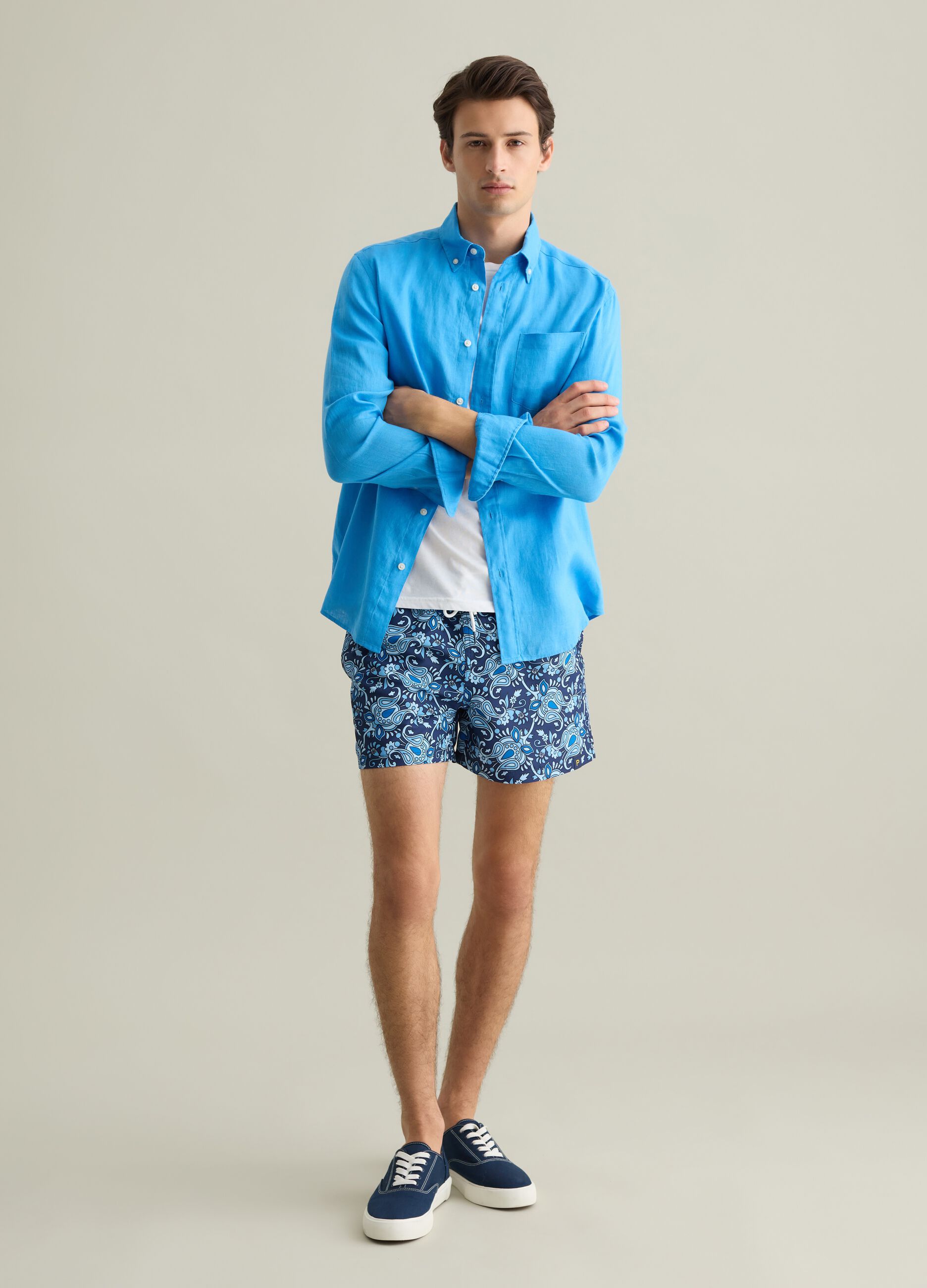 Blue paisley print swim boxers Piombo