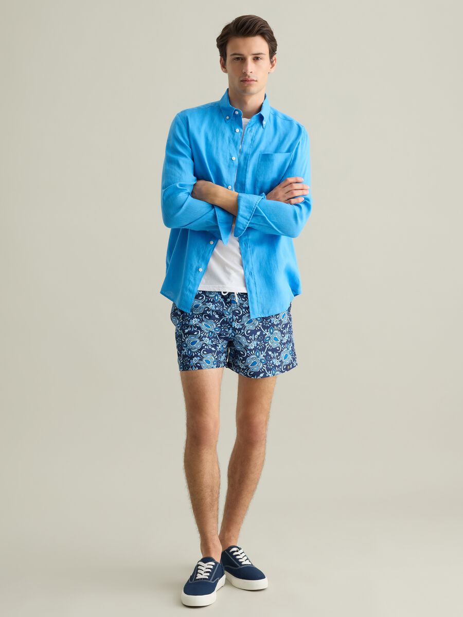Blue paisley print swim boxers Piombo_0