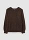 Brown crewneck jumper with lurex effect, over fit_4