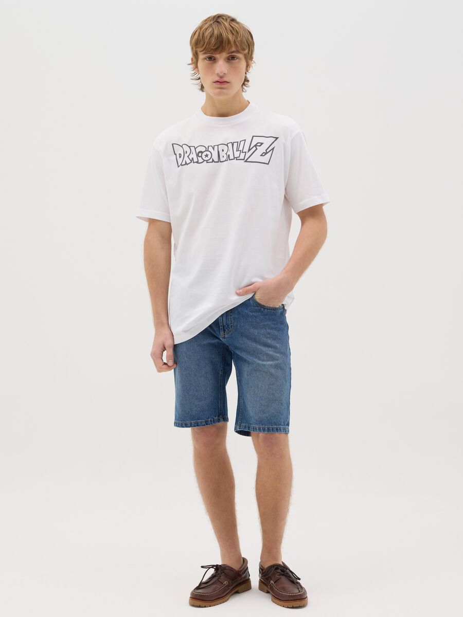 White T-shirt with Goku Super Sayan print_1