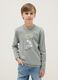Grey pure cotton regular fit t-shirt with print for boy_0