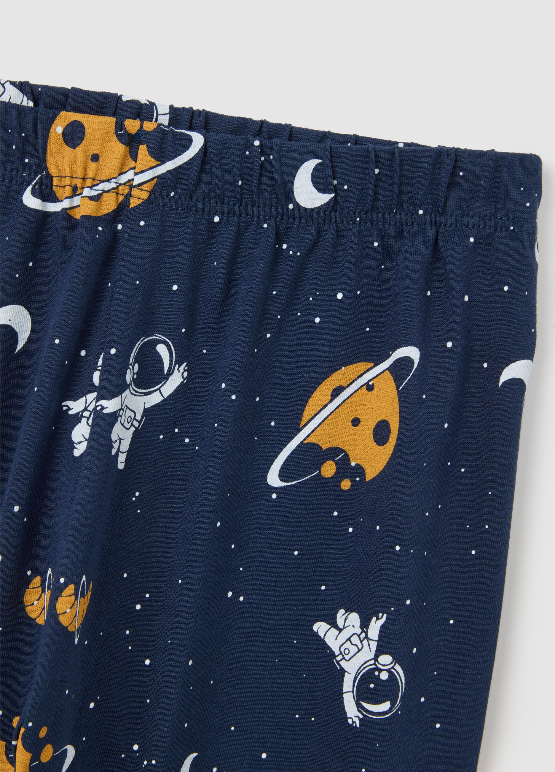 Children's blue pure cotton pyjamas with regular fit