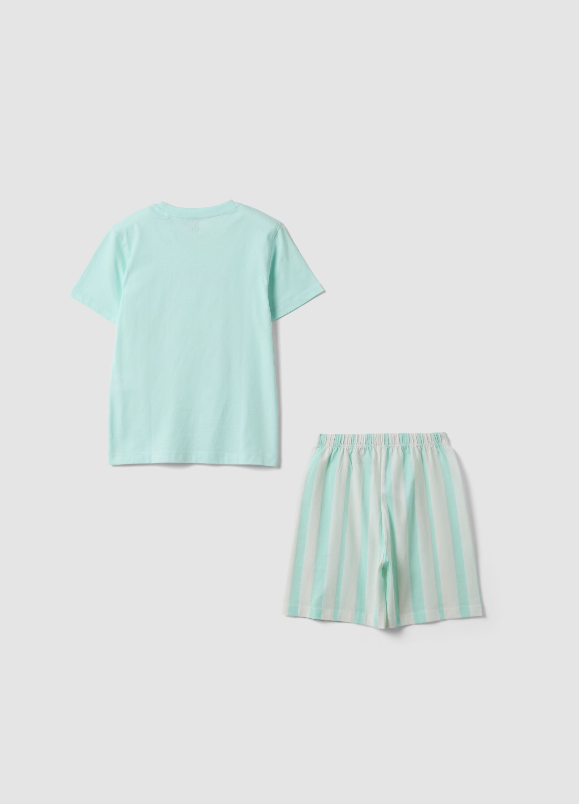 Light blue pure organic cotton kids' pyjamas, regular fit