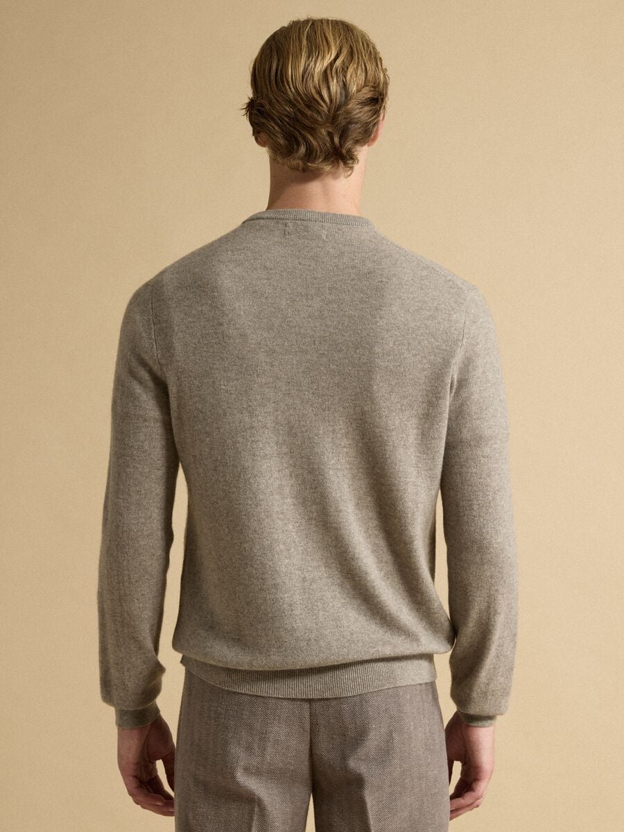 Beige pure cashmere jumper, regular fit_3