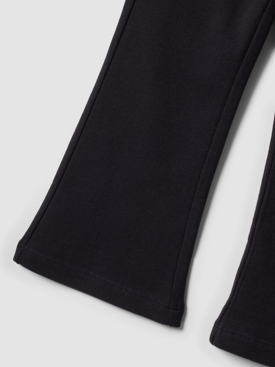 Black pure cotton flare-fit joggers for girls_2
