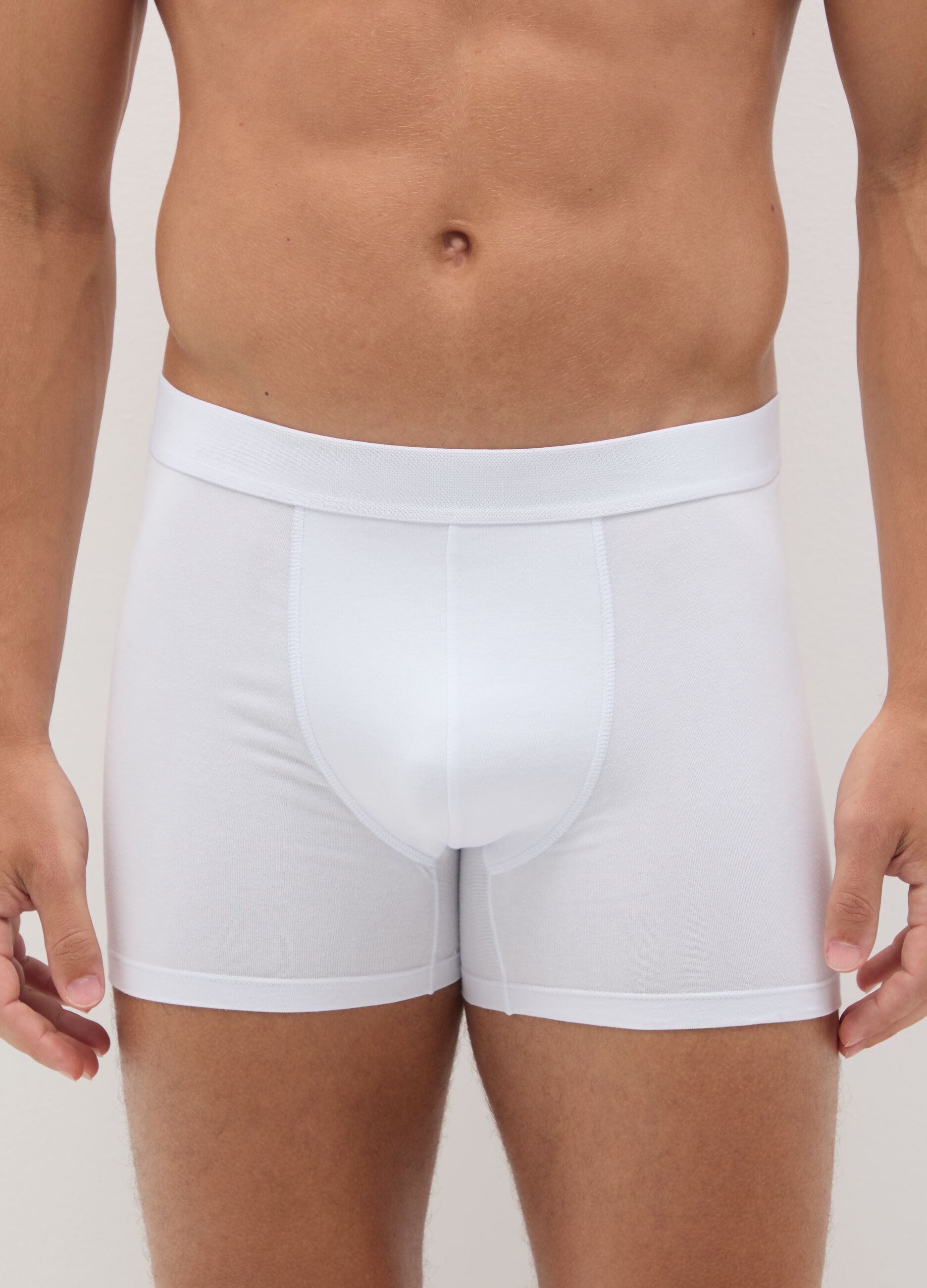 Regular Fit White Cotton Stretch Boxer Two-Pack Set