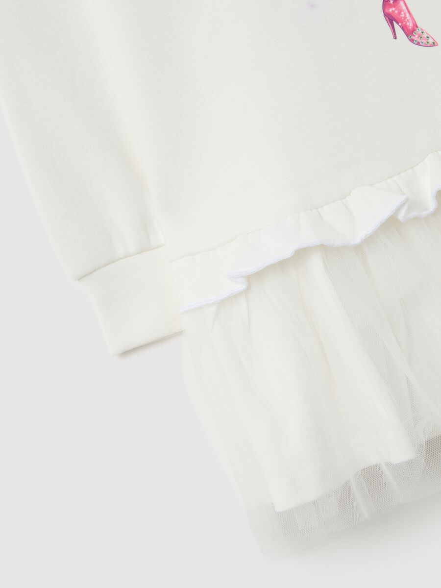 Abito da bambina in misto cotone bianco regular fit con stampa Winx_3
