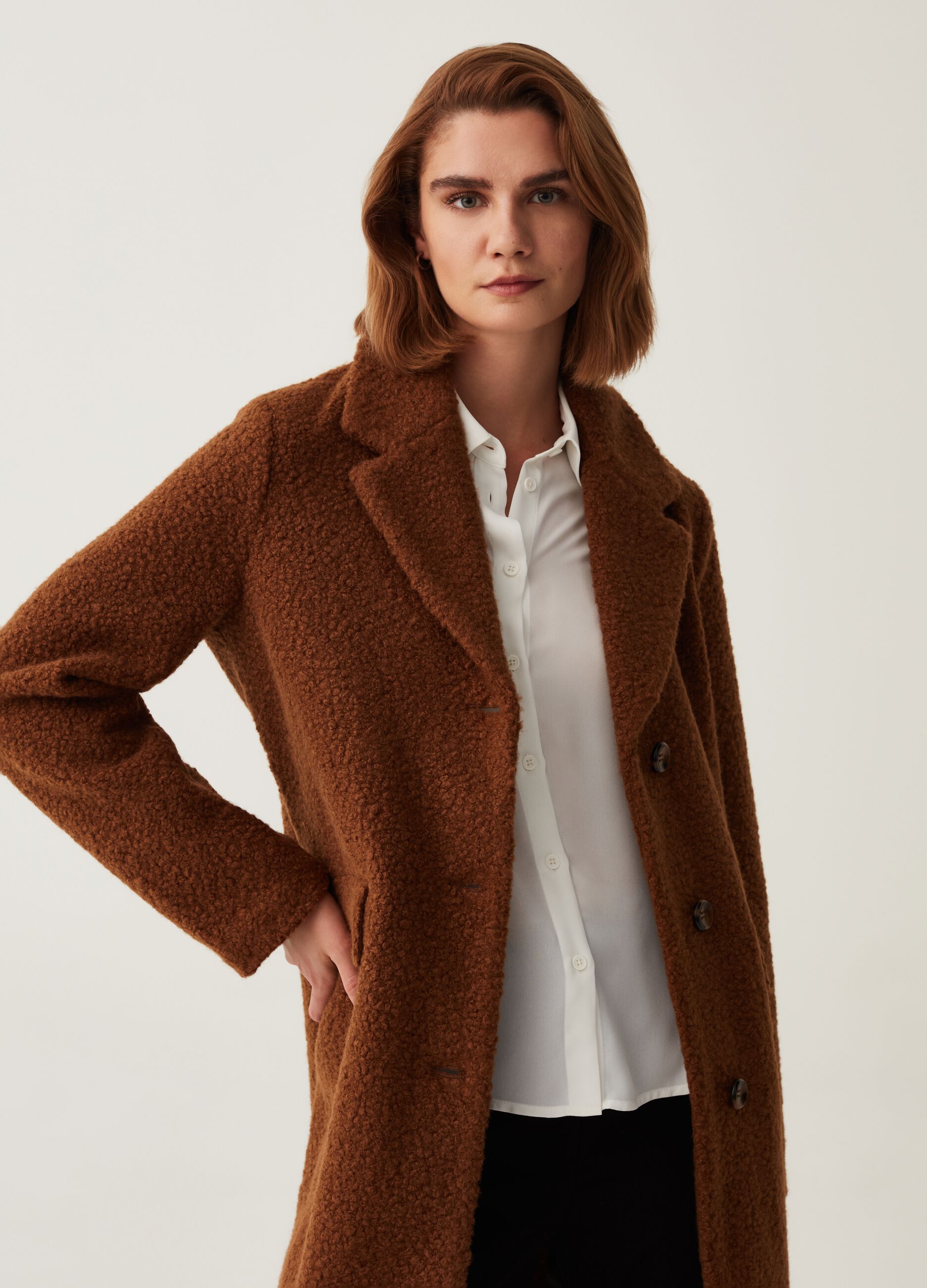 Cappotto lungo effetto boucle_1