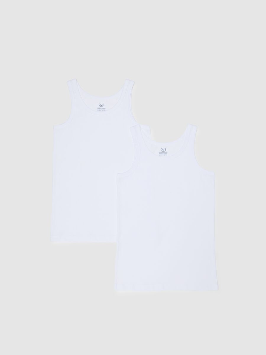 Bipack canottiere bianche da ragazzo in puro cotone regular fit_0