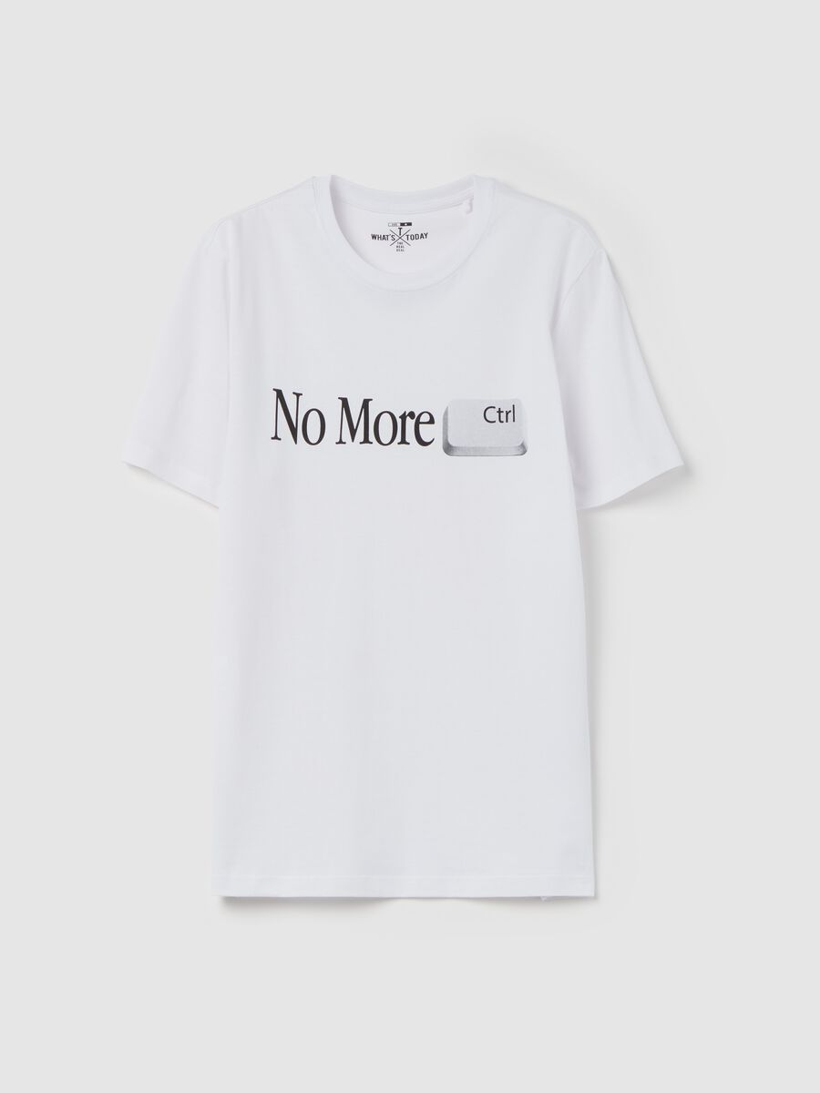 Cotton T-shirt with "No More Ctrl&rdquo; print_4