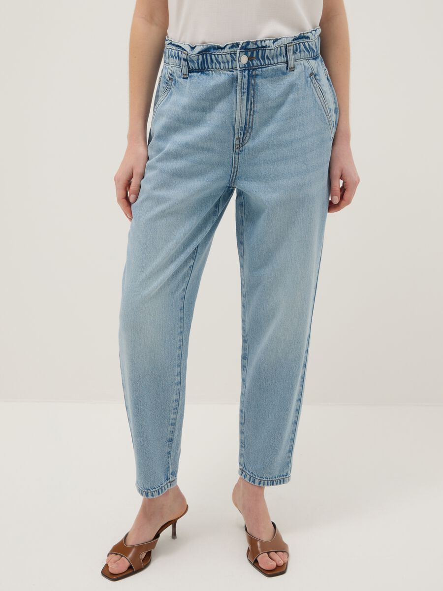 Blue pure cotton baggy trousers_1