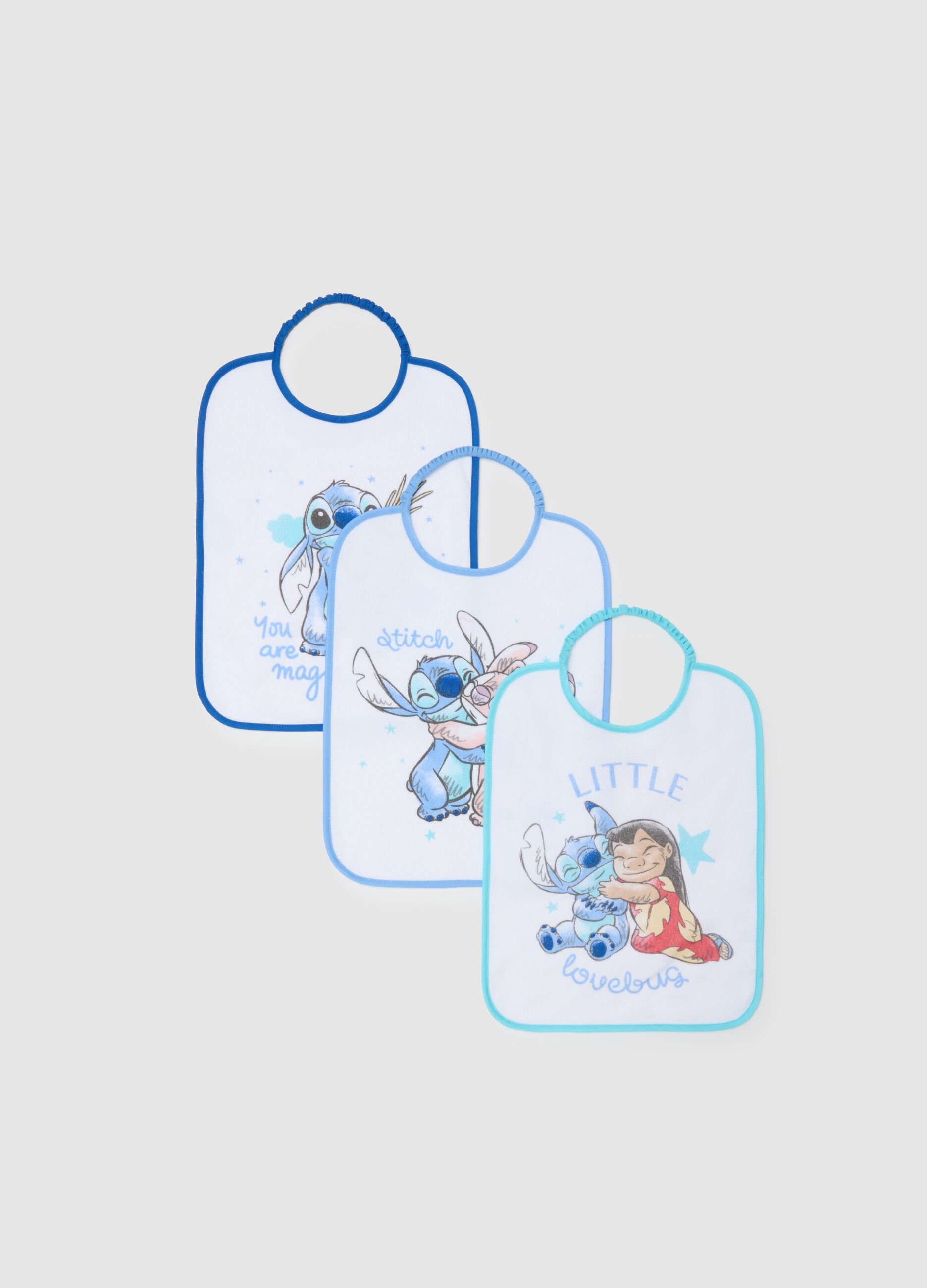 Multicolour cotton blend baby bibs tripack