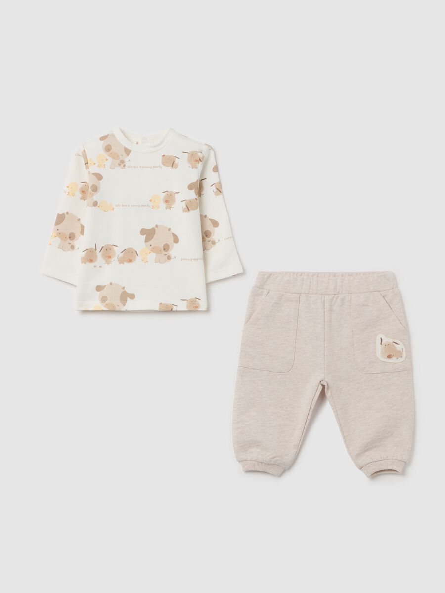 Cotton jogging set with farm animals print_0