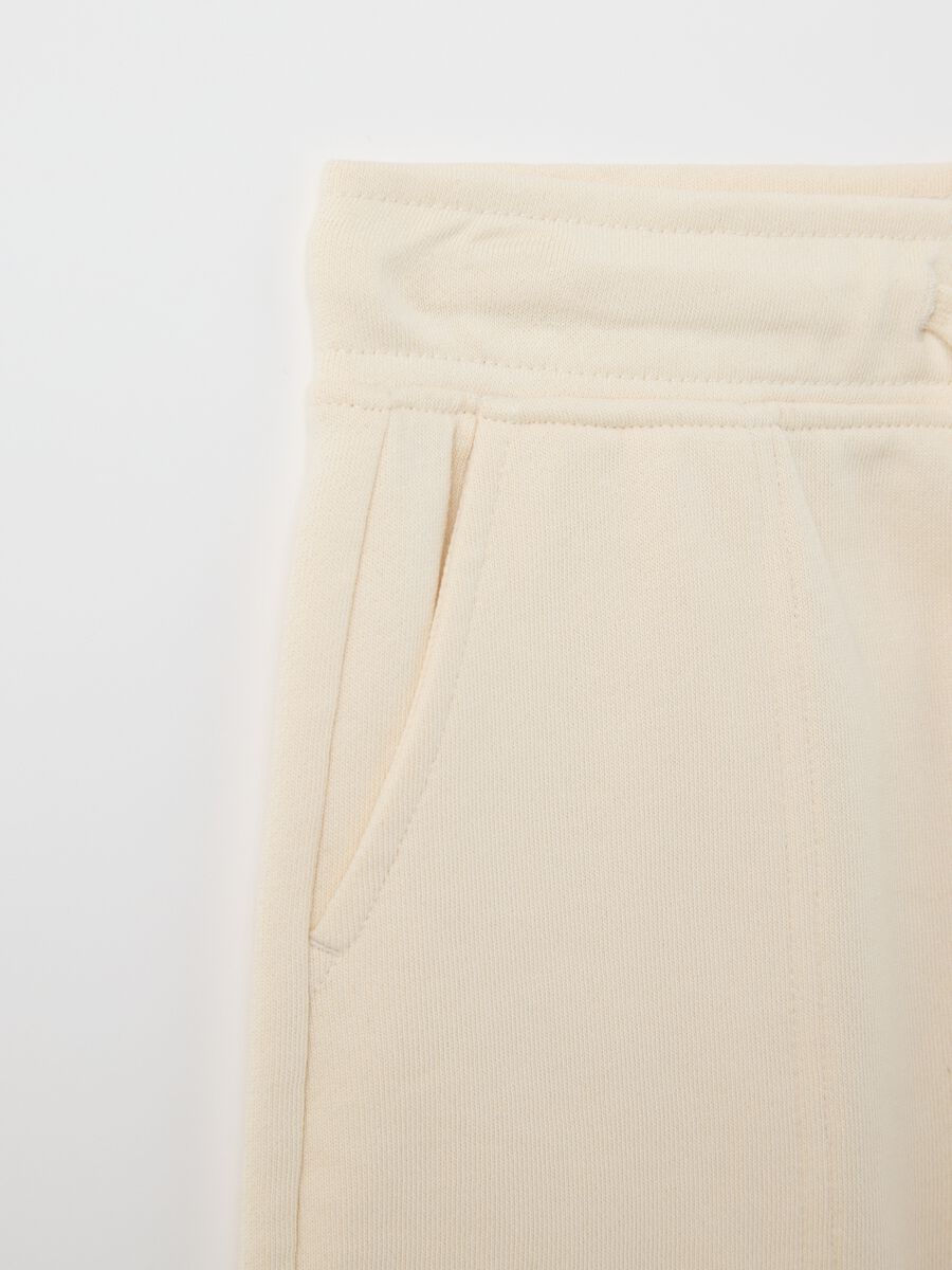 White worker Bermuda shorts in cotton with drawstring_2