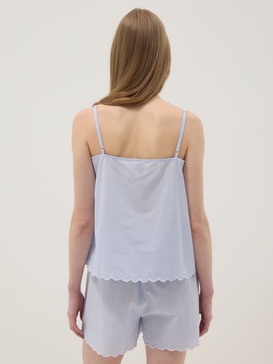 Light blue pure cotton camisole pyjama top_3
