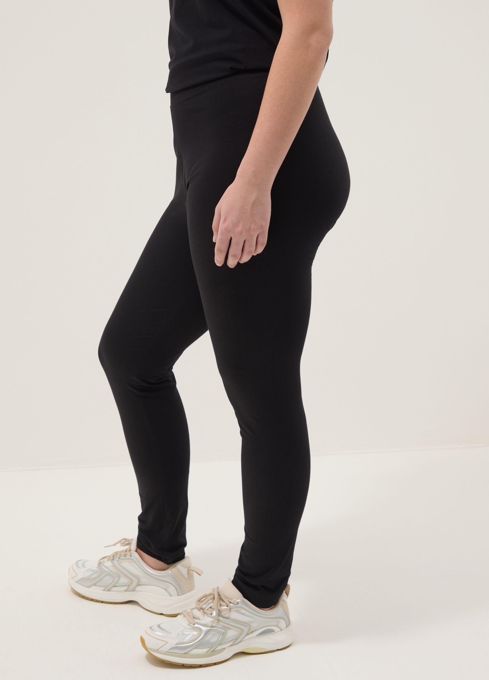 Leggings skinny fit neri in cotone elasticizzato