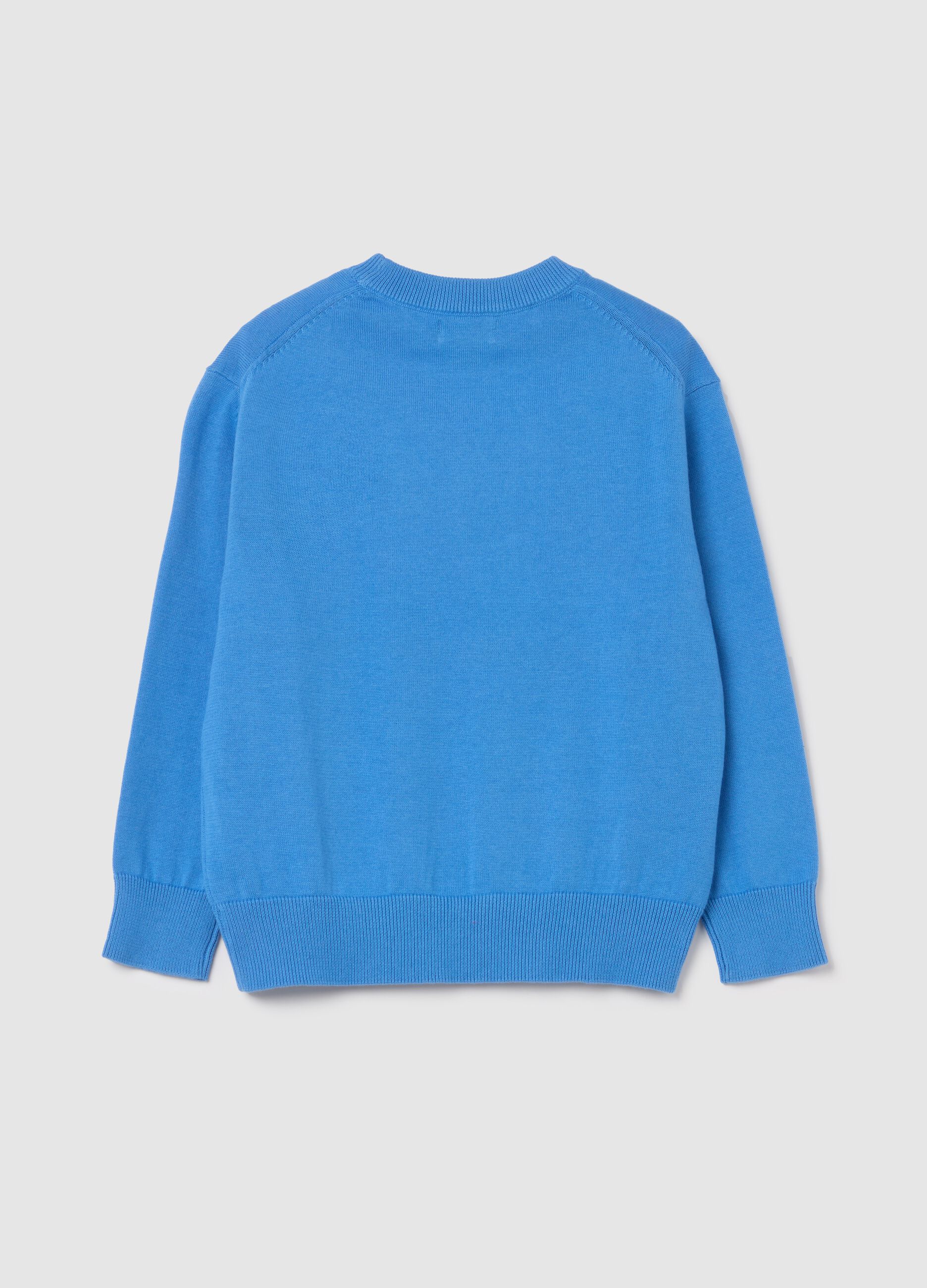 Solid colour cotton pullover