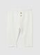 Baby girl white cotton leggings regular fit with ruffles_0