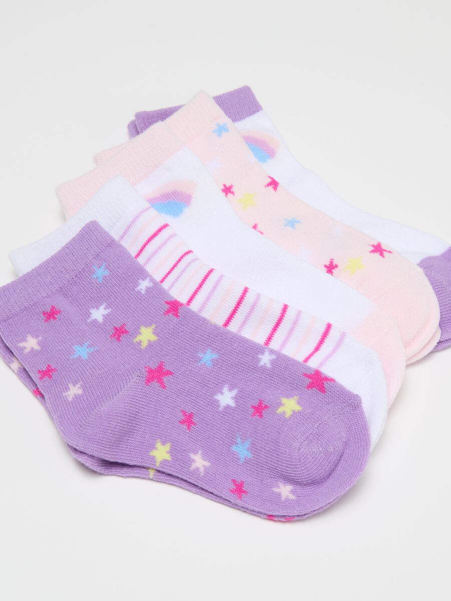 Set cinque calze stretch con disegno stelle _2