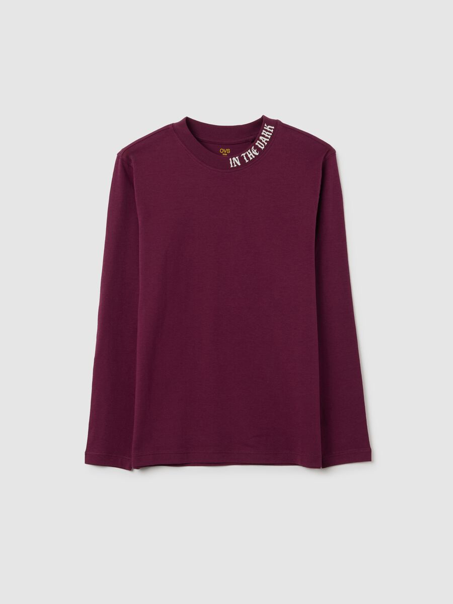 Maglia da ragazzo in puro cotone rosso regular fit_0