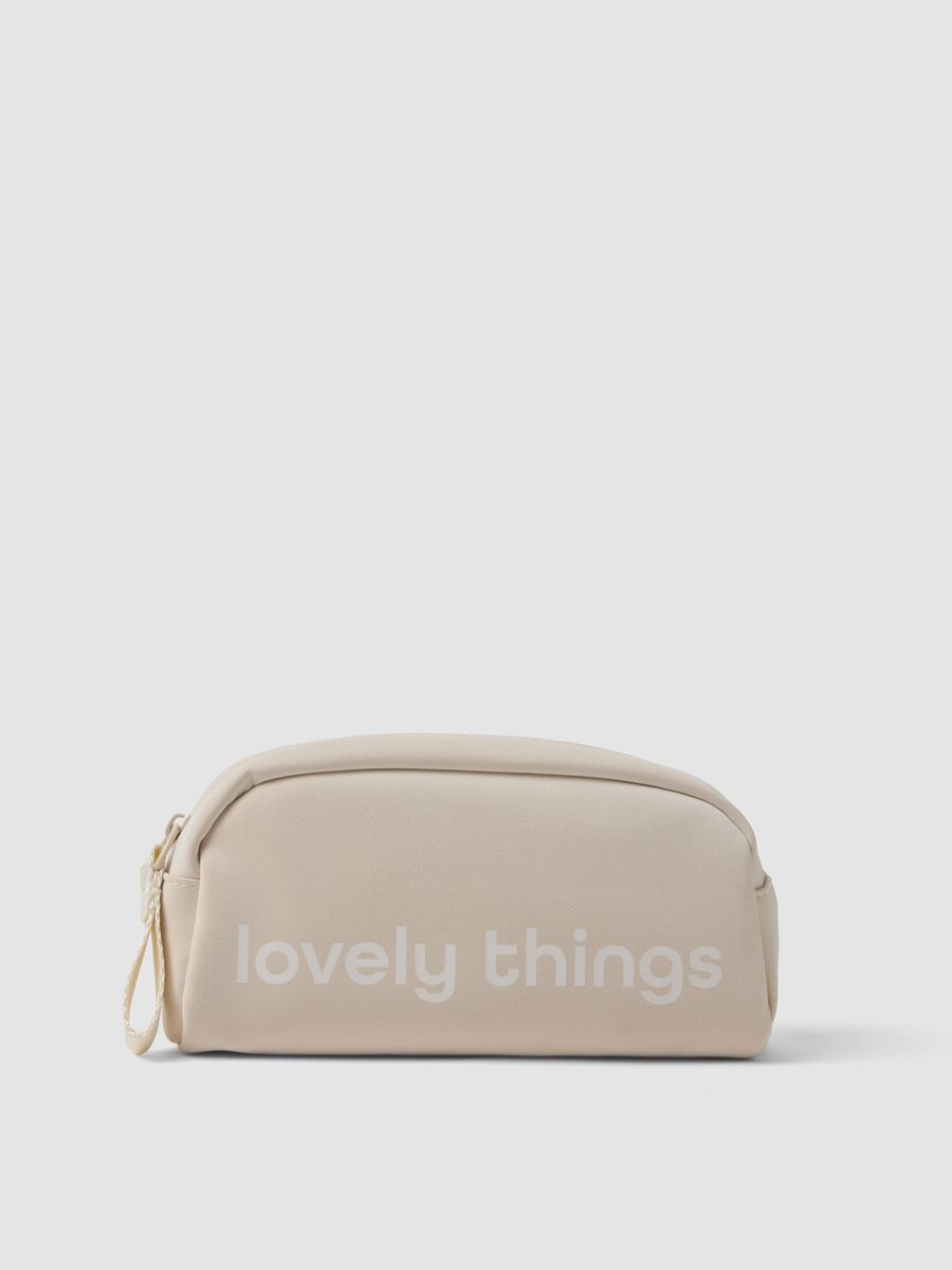 Beauty case beige con zip e laccetto_0