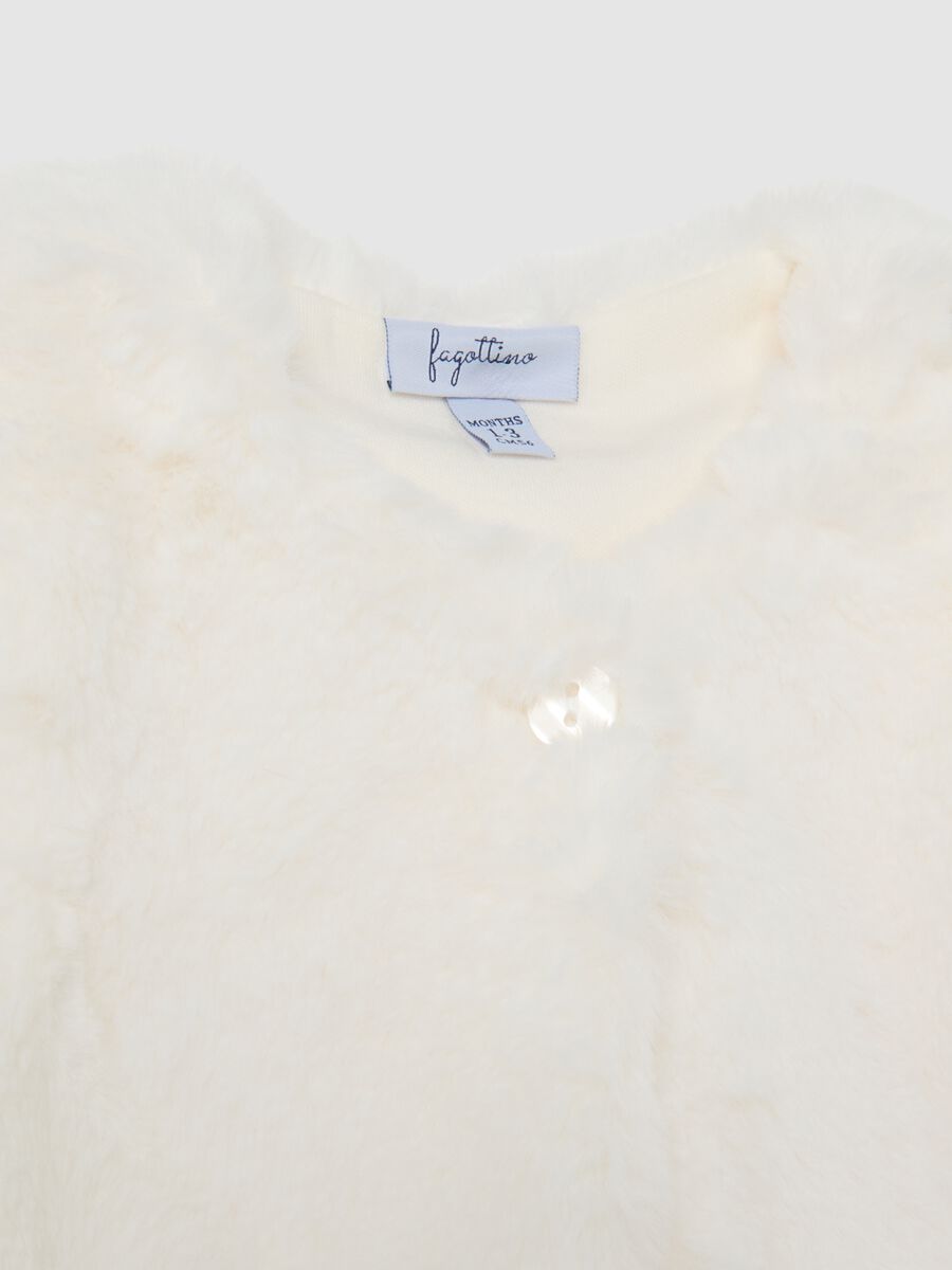 White baby girl's regular fit zip vest_2