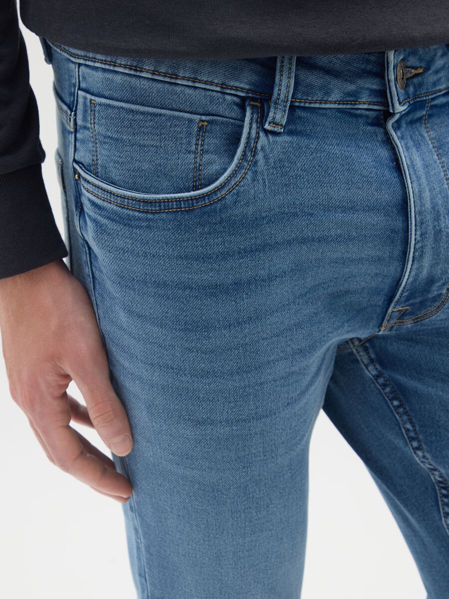 Jeans in denim blu slim fit_3