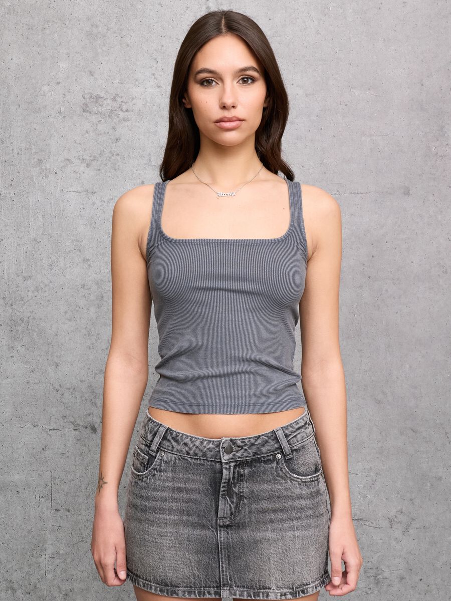 Tank Top Square Neck Vintage Grey_0