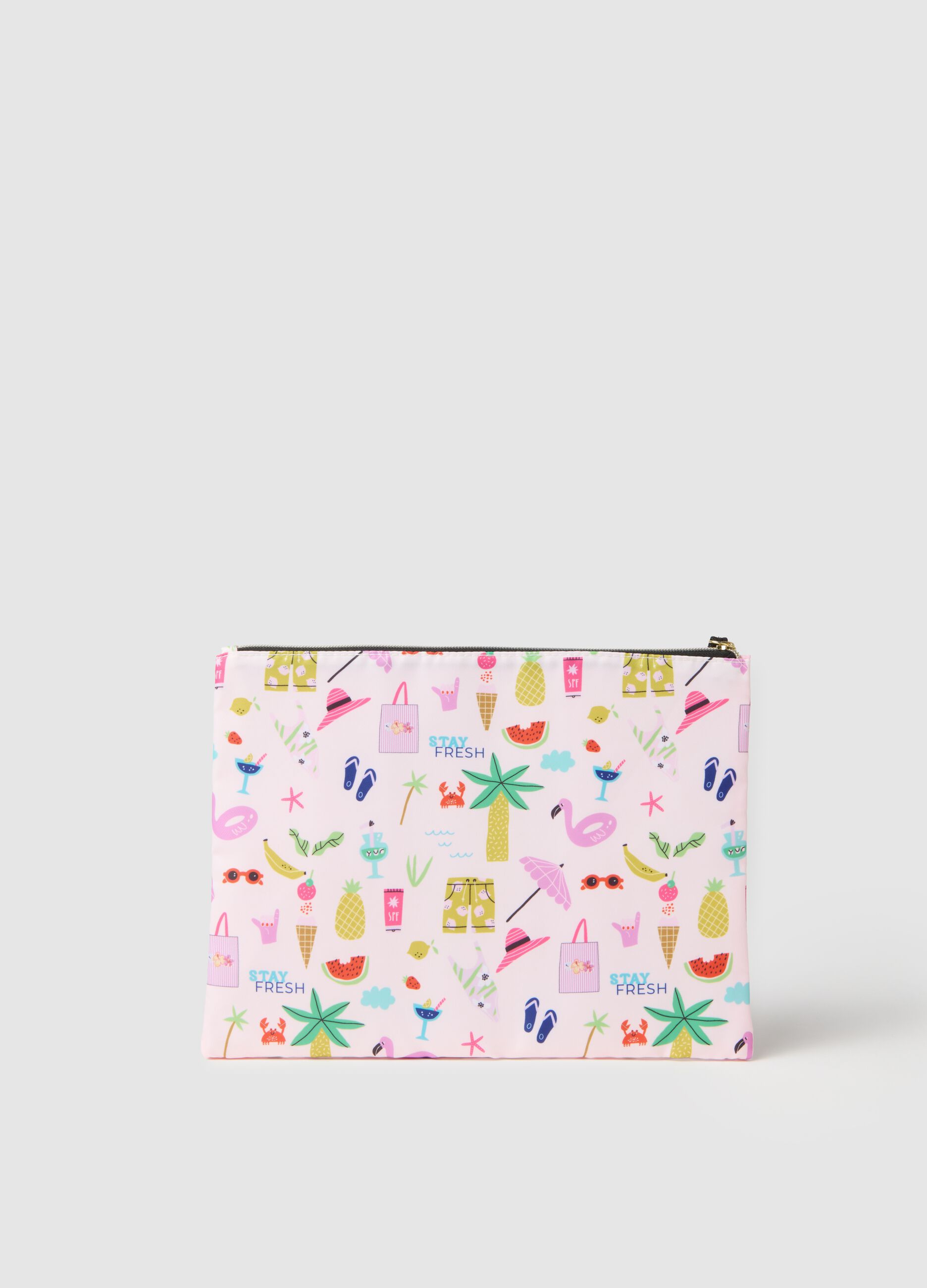 Pochette da donna in misto con fantasie estive multicolor