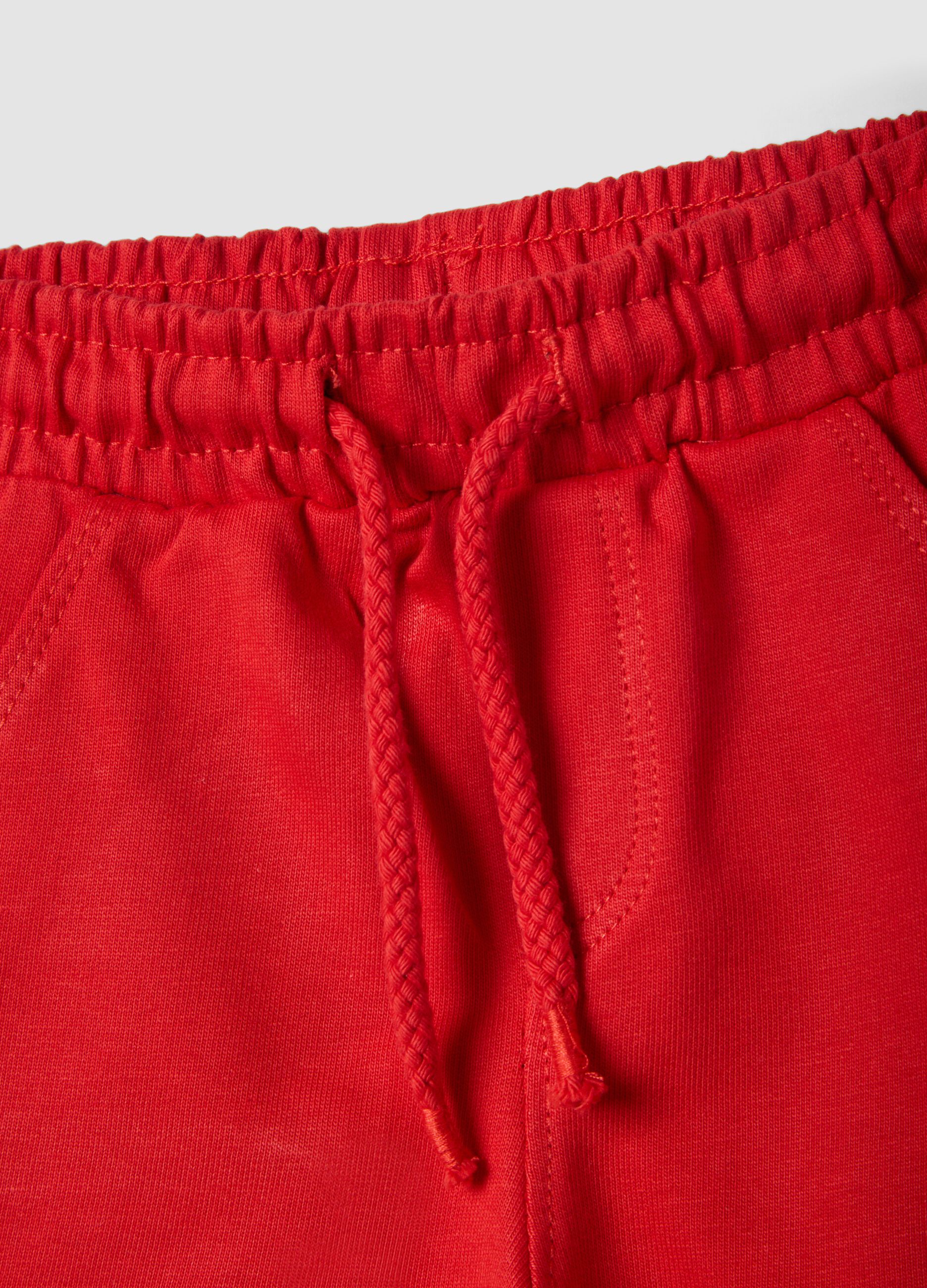 Red pure cotton shorts