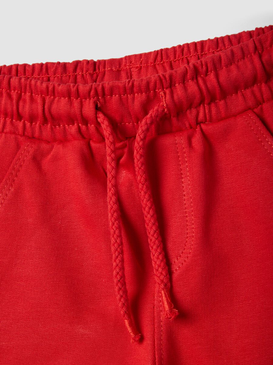 Red pure cotton shorts_2