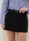 Black regular fit mini skirt with belt_3