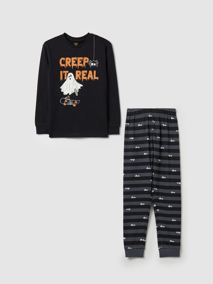 Pyjamas in organic cotton with "Creep it Real" print_0