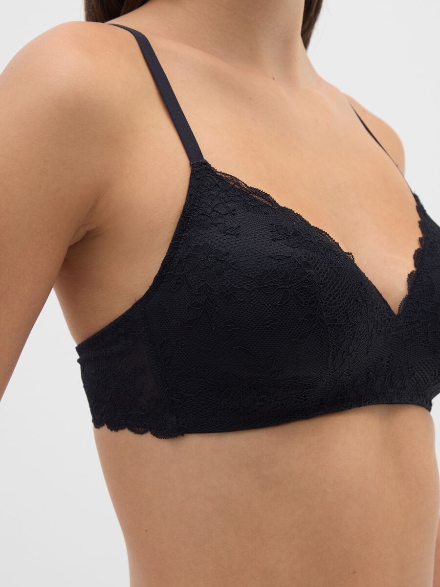 Black Lace Triangle Bra_3