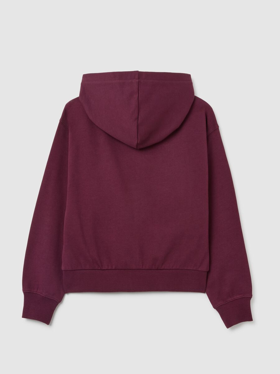 Girl's purple pure cotton hoodie regular fit_4