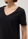 Black pure cotton V-neck regular fit T-shirt_3
