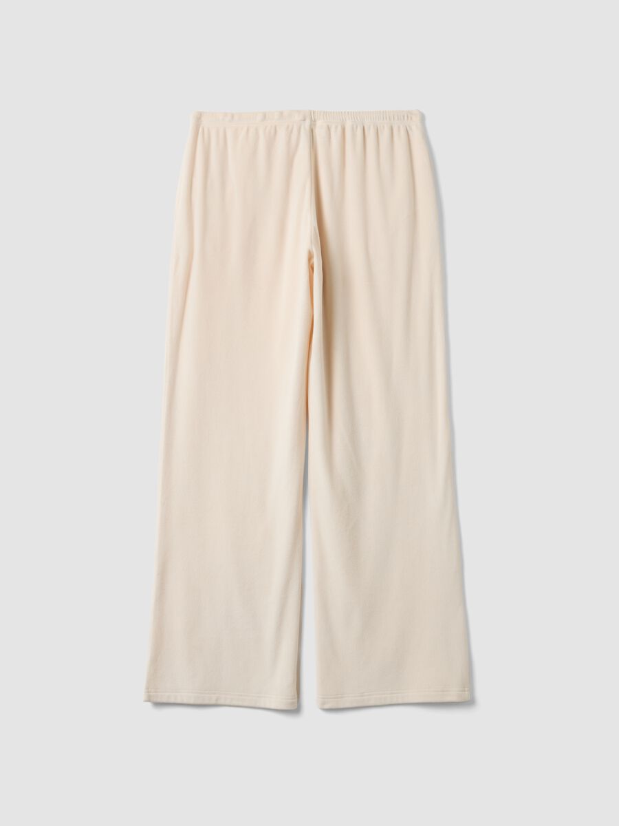 Pantaloni pigiama bianchi in chenille di tessuto elasticizzato regular fit_2
