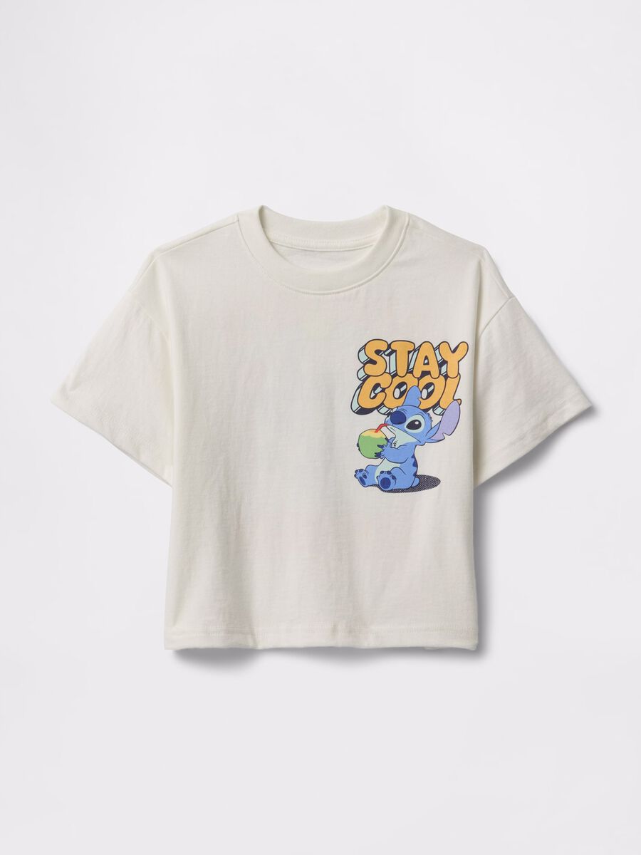 White T-shirt with short sleeves and graphic_0
