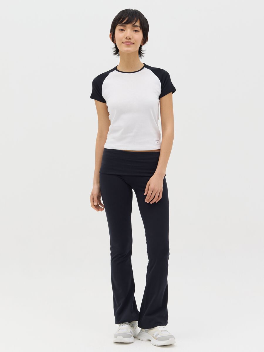 White T-shirt with black raglan sleeves_1