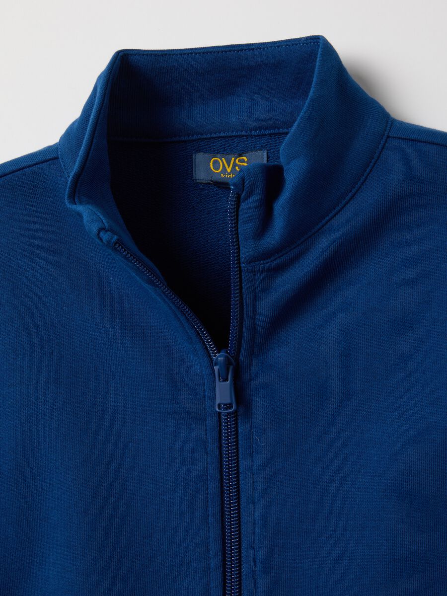 Children's regular fit blue full-zip pure cotton sweatshirt_2