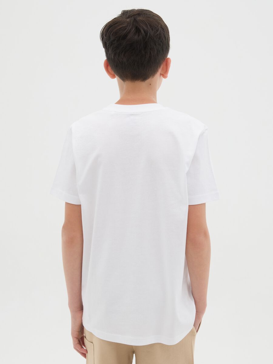 White T-shirt in cotton with "Rebel" print_2