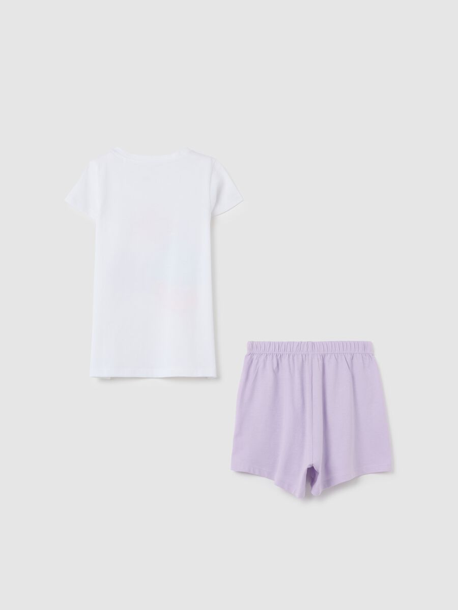 Girls' pure white cotton pyjama set, regular fit_1