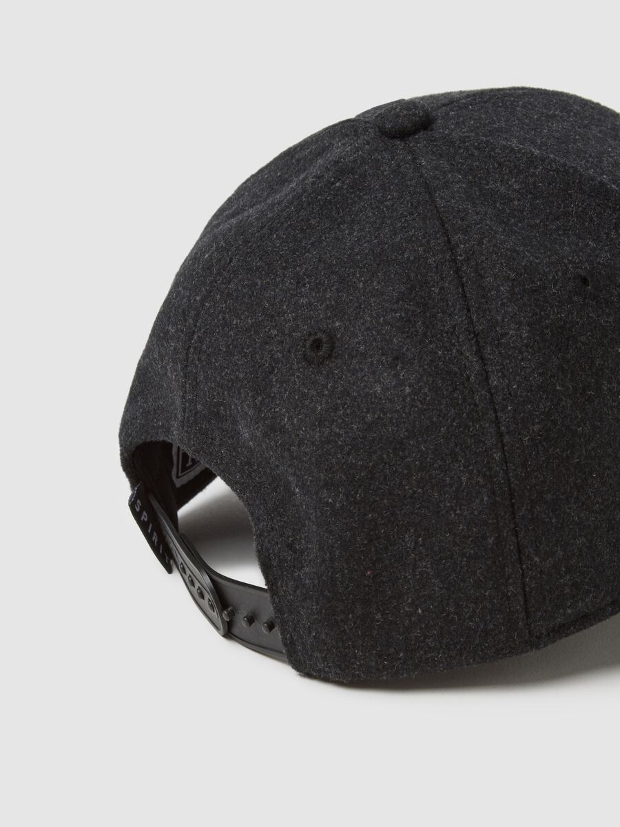 Cappellino da baseball in misto lana grigio_1