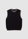 Black Cotton Blend Regular Fit Vest_4